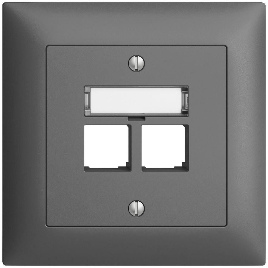 Kit di montaggio INC S-One EDIZIOdue FMI per 2×RJ45 diritto, grigio scuro