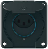 UP-Steckdose robusto 1×Typ 23 beleuchtet IP55 schwarz