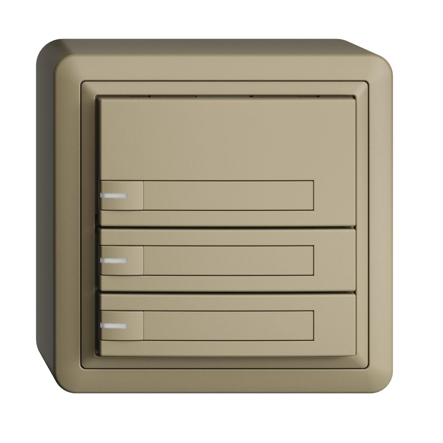 AP-KNX-Taster RGB EDUE, 250mW, m.RGB-LED, m.Papier., 3×Taste, 1×Tastenb., sa