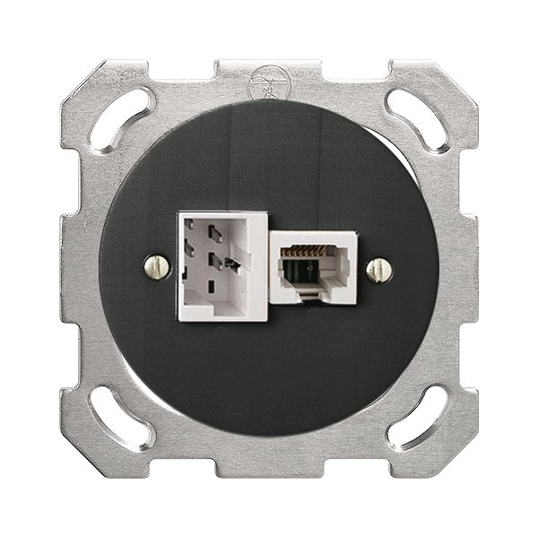 UP-Anschlussdose 1×TT,1×RJ45/u 4P schwarz ITplus Standard 58mm ITM