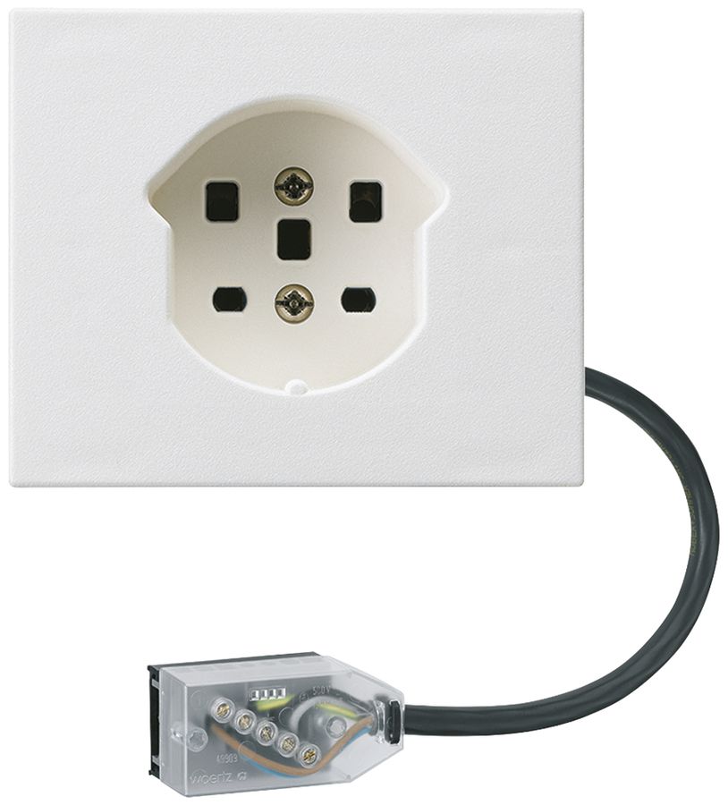 Prise INC T15 L3 blanc pour câble plat Technofil