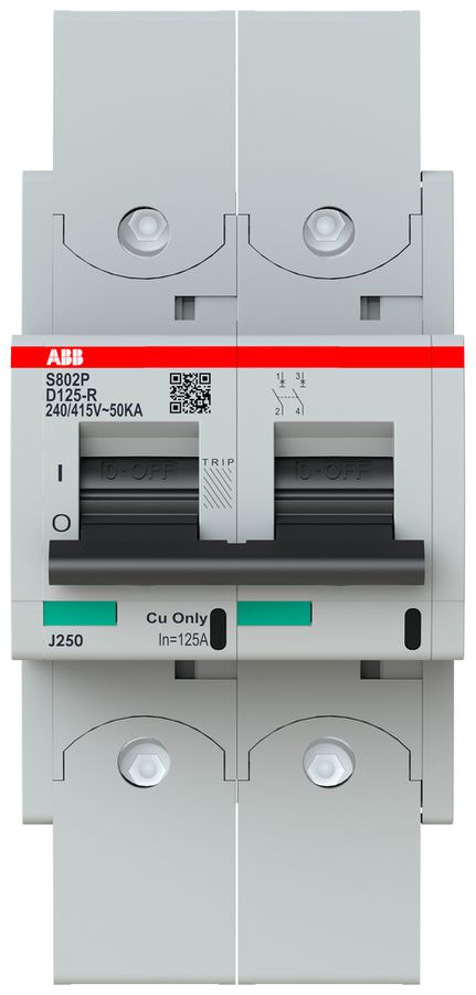 Leitungsschutzschalter ABB S802P-D125-R 2P 400V D-125A 50kA 3.5TE