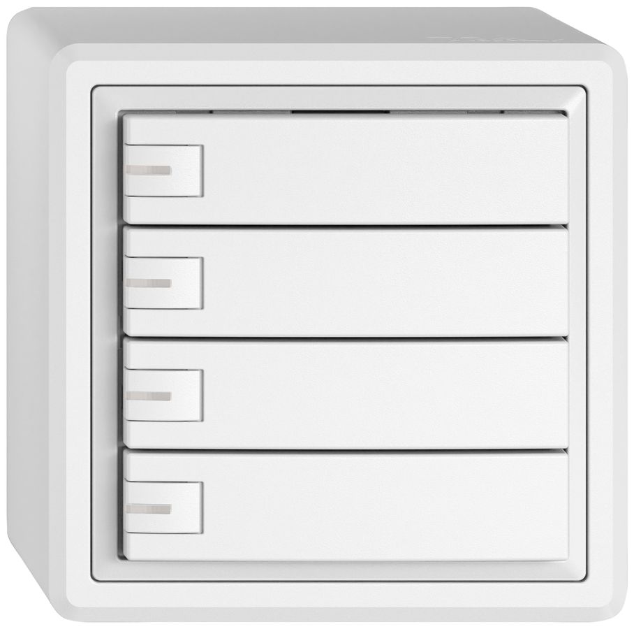 Pulsante KNX RGB AP EDIZIO.liv SNAPFIX® sensore temp.RGB-LED 4× com.1T bi