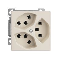 AP-Steckdose EDIZIOdue 3×T23 Kombi-Einsatz crema
