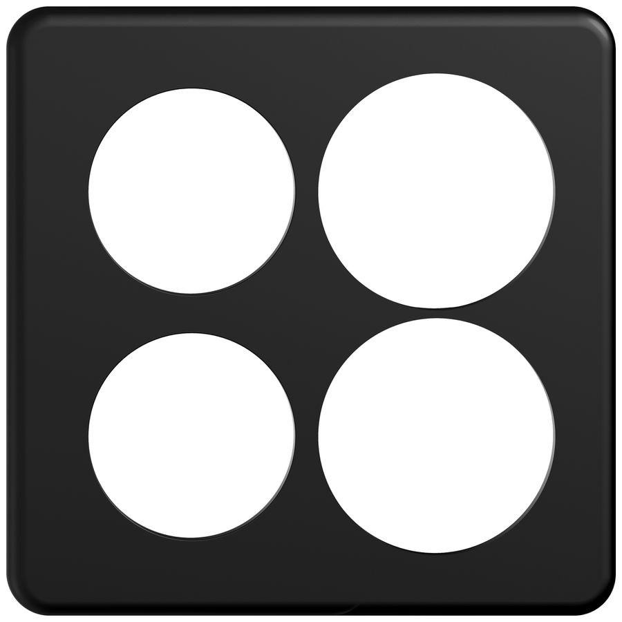 UP-Abdeckplatte STANDARDdue SNAPFIX® 2×2 2×Ø50 2×Ø58 150×150mm sz