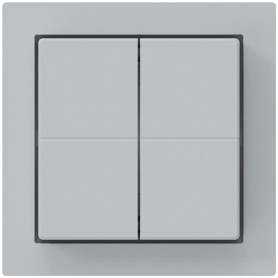 Frontset zu Funktaster Friends of Hue KAL, 60×60mm, mit Knopf, hellgrau