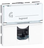 Prise INC MOS UTP 1×RJ45 90° blanc cat.6 2modules