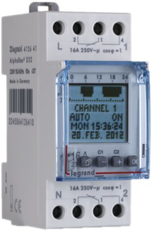 Timer AMD Legrand X3 digitale AlphaRex D22 Astro quotidiano e settimanale grigio