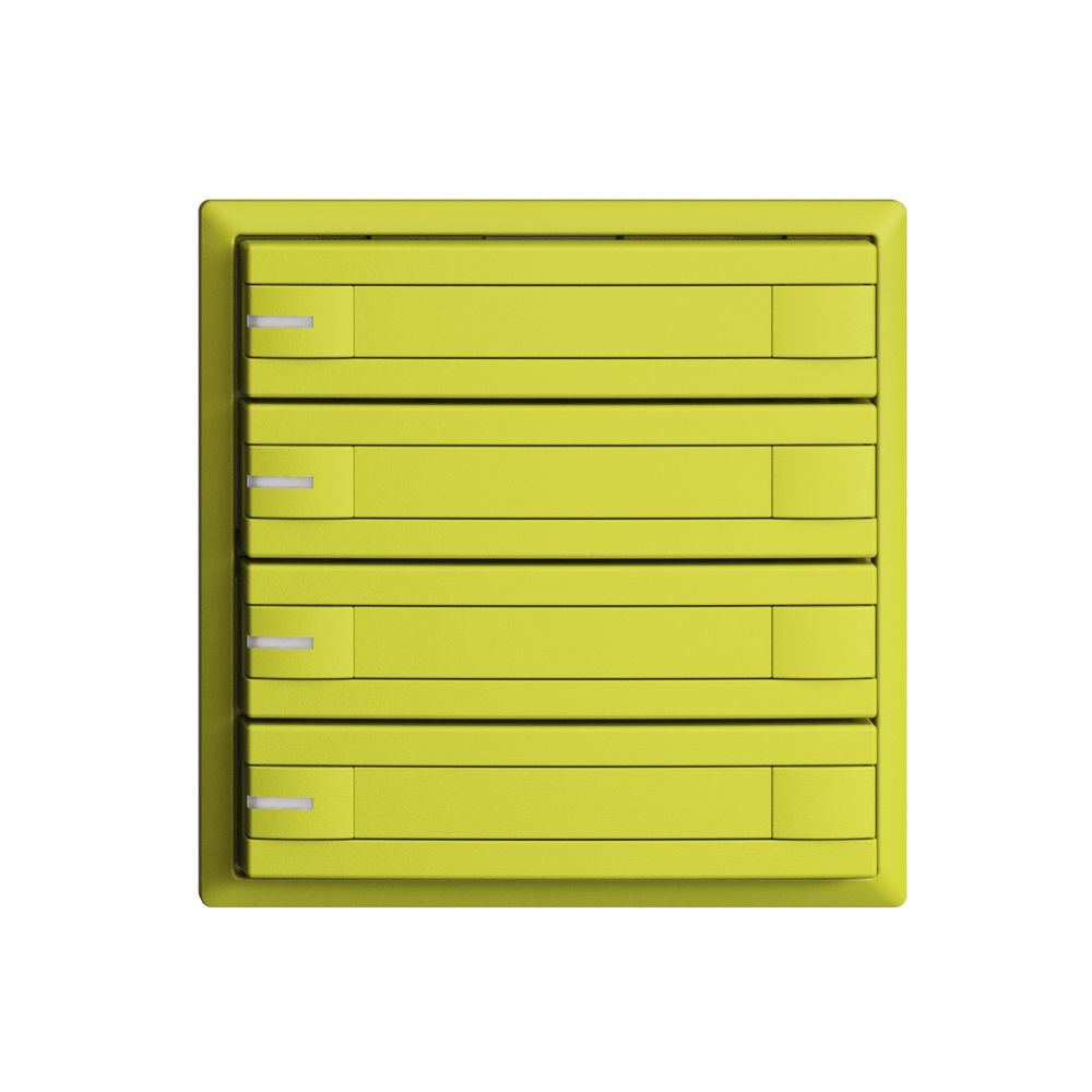 Poussoir ENC KNX 4× EDIZIOdue lemon RGB avec LED avec insert papier