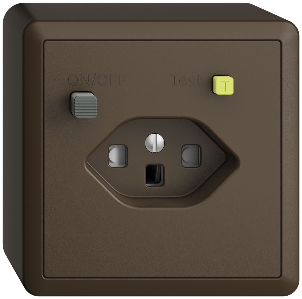 AP-Steckdose EDIZIOdue T23 FI 30mA shutter, coffee