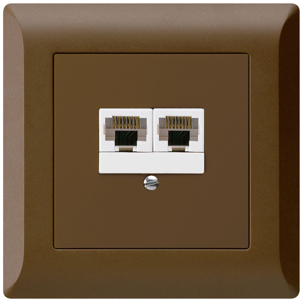 UP-Anschlussdose kallysto.line 2×RJ45u parallel braun