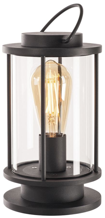 Lampe de table SLV PHOTONIA E27 60W IP44 Ø146×254mm noir/verre