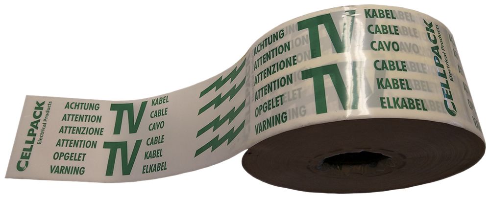 Nastro di avvertimento Cellpack cavo TV verde
