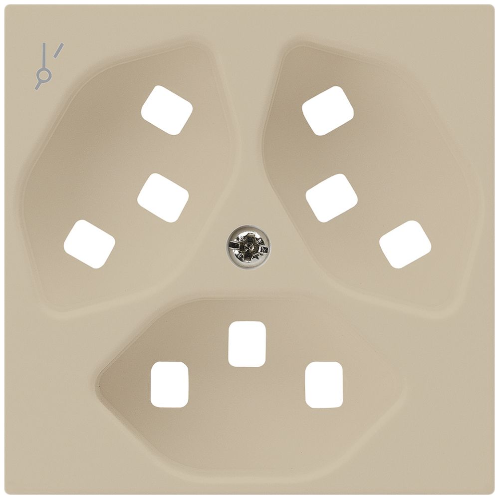 Frontplatte zu Steckdose Hager kallysto 3×T23 1×S H beige