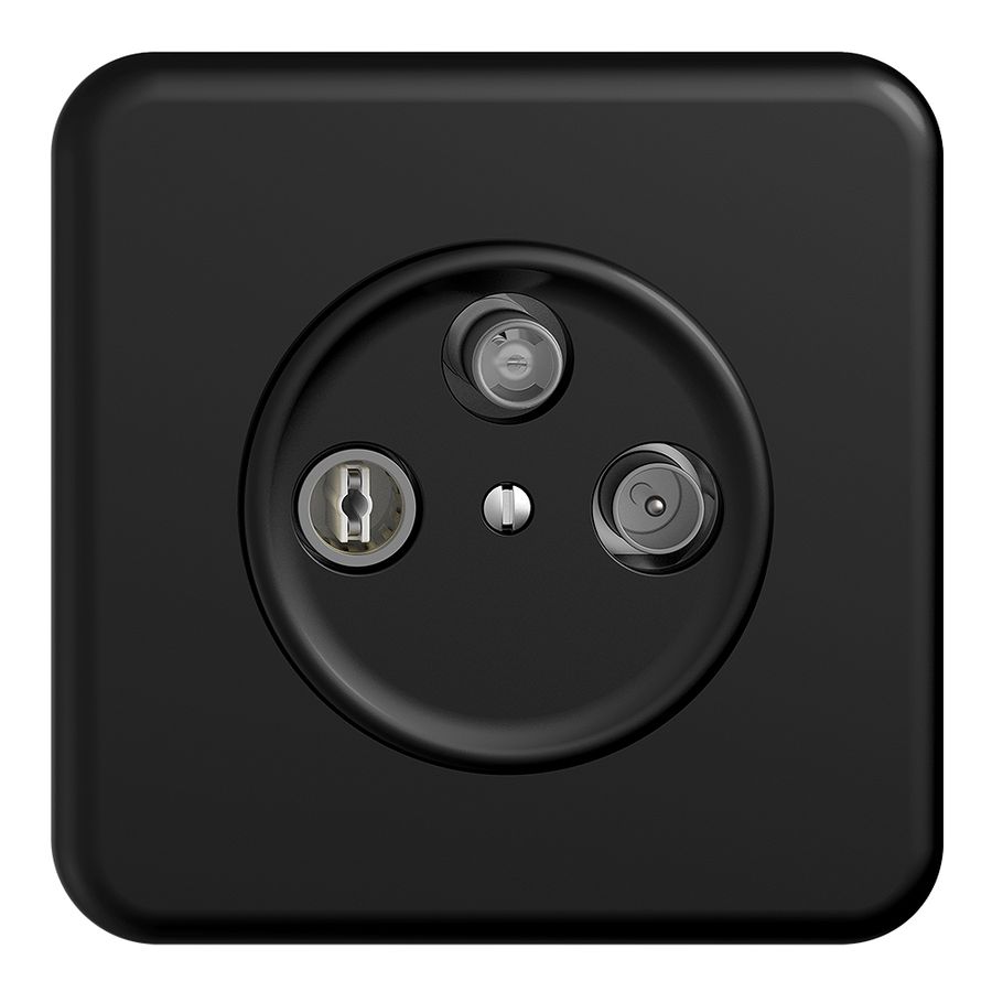 Prise d'antenne ENC SAT DB52 STANDARDdue noir avec IEC/F