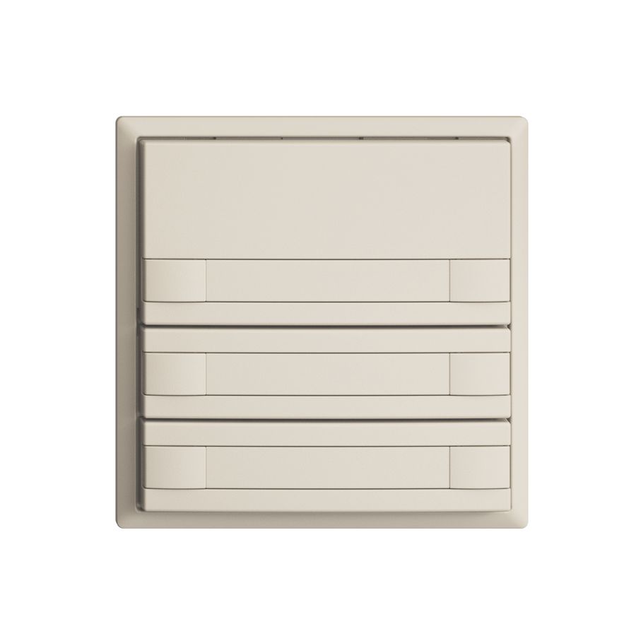 Poussoir KNX RGB EDUE, 250mW, s.LED, a.papier, 3×poussoir, comm.2×touches, crema