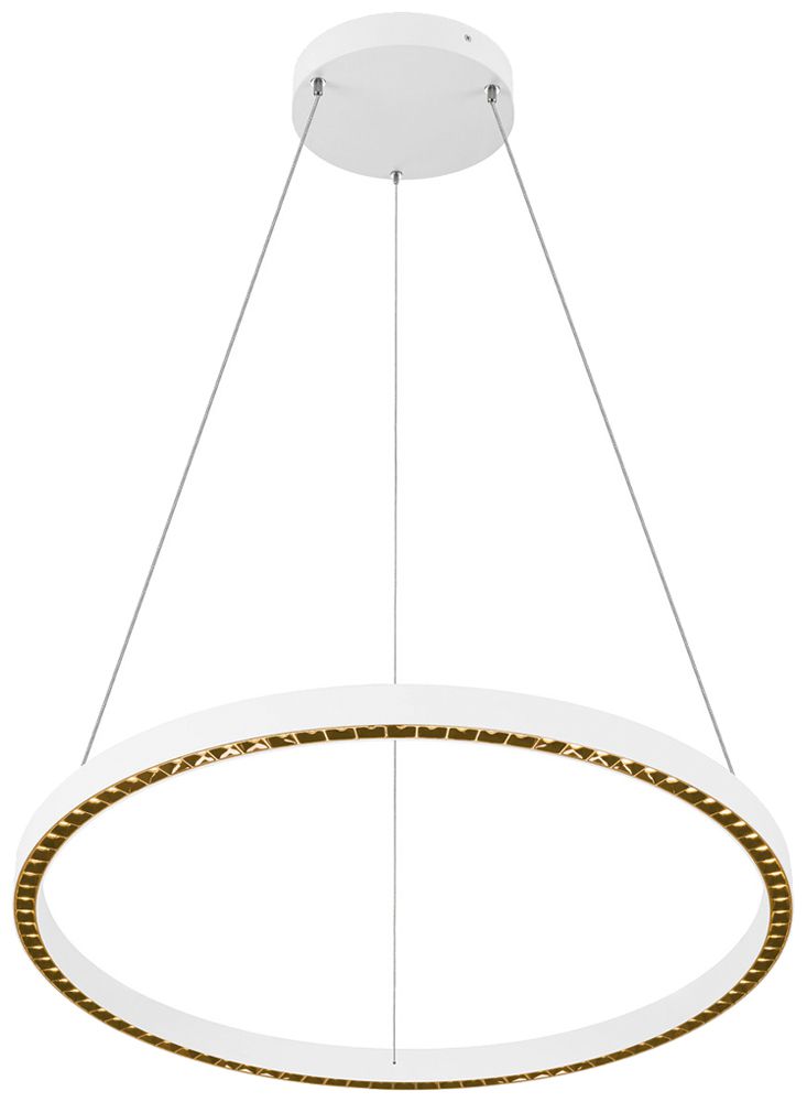 Lum.suspendu LED SLV ONE CUBE 80W 6000lm 930 DALI direct/indirect Ø805 blanc