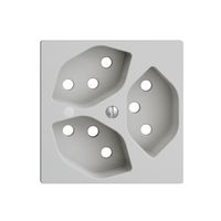 Frontset EDIZIOdue hellgrau 60×60mm 3×T13 mit Linse