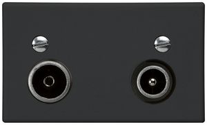 Presa d'antenna INS FLF R-TV 19dB di passaggio nero