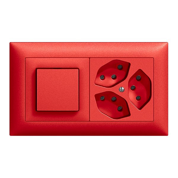 UP-Kombination EDIZIOdue 3/1P+3×T13 berry, horizontal