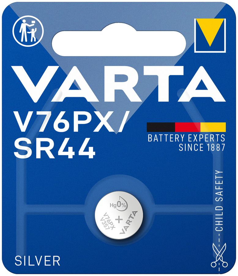 Pile bouton oxyde argent VARTA Electronics V76PX 1.55V blister à 1 pièce