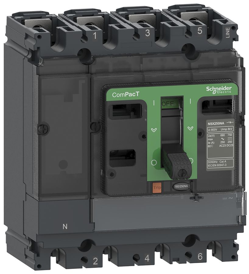 Sectionneur de charge ComPacT NSX250NA, 4P 250A/690V