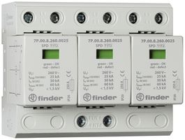 REG-Überspannungsableiter Finder 7P.03, Typ 1+2, 3L/N 250A TN-C