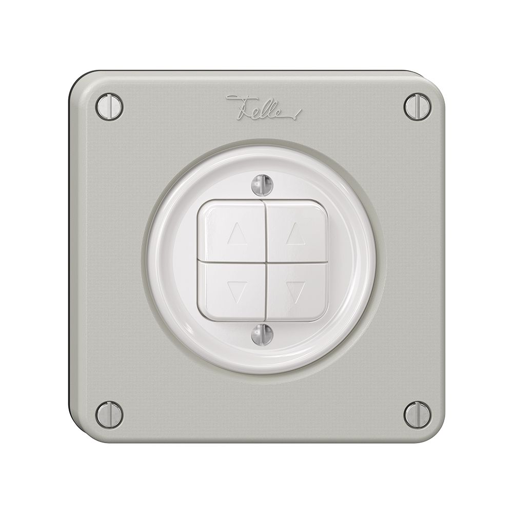 Interruttore per tapparelle NEVO, 2-canale, profondità 18 mm, 87×87 mm, grc