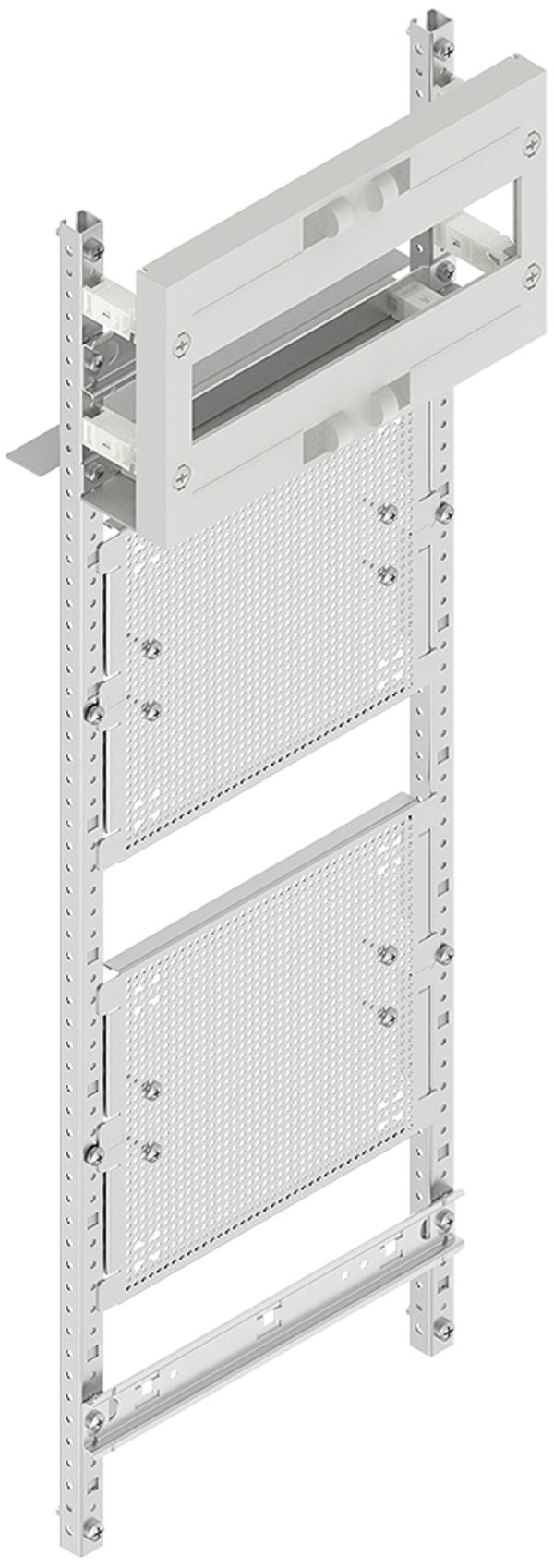 Montant avec plaque de montage SE Pragma 5 rangées 1×DIN/4×media