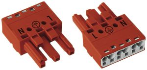 Buchse WINSTA MIDI 3L ohne Zugentlastungsgehäuse, rot