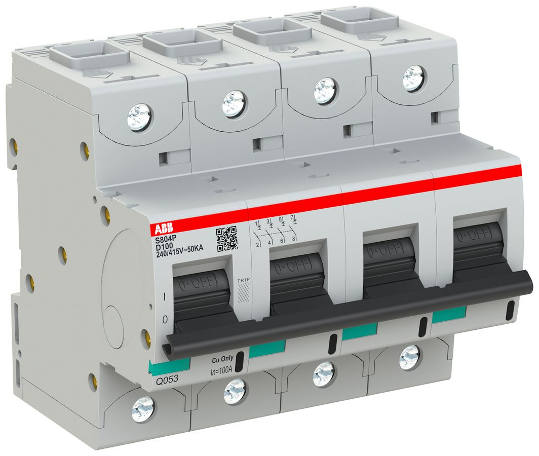 Disgiuntore ABB S804P-D100 4P 400V D-100A 50kA 6UM