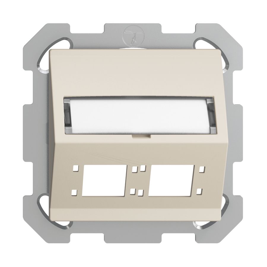 Kit montage ENC EDIZIOdue FM sortie oblique 2×R&M cat.6A/LC spécial, crema
