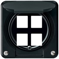 Montageset robusto gerade für 4 Buchsen 86×86mm schwarz