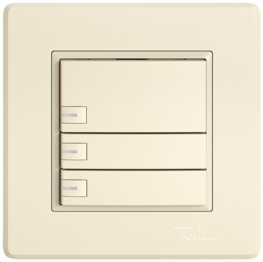 Poussoir universel ENC EDIZIO.liv UNI SNAPFIX® 5…48V a.LED bleu 3× comm.1T cr