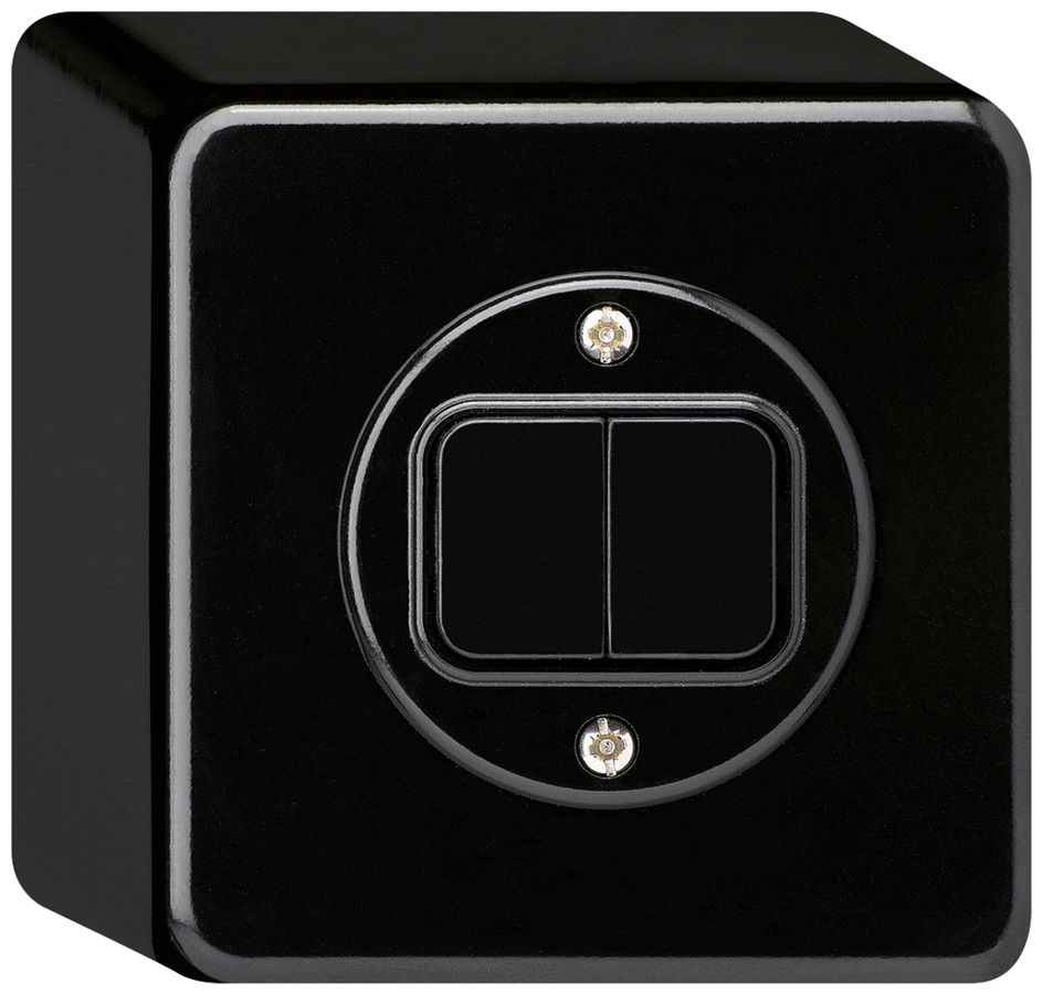 AP-Druckschalter basico 3+3 schwarz