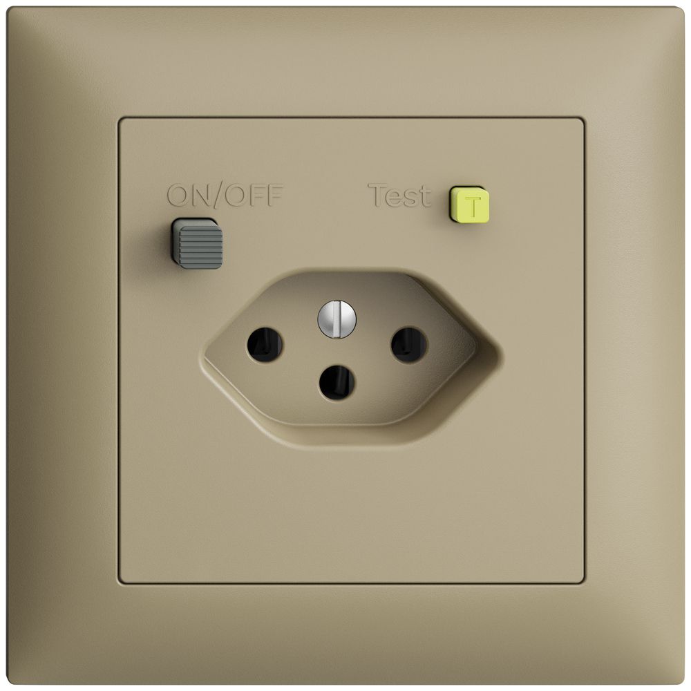 UP-Steckdose EDIZIOdue T13 FI 30mA FMI, sand