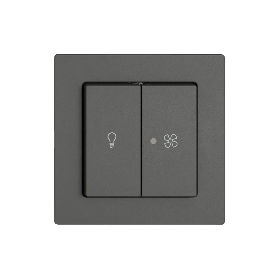 Kit di montaggio EDIZIO.liv SNAPFIX® p.luce&venti 2 tasti lent.front.grs