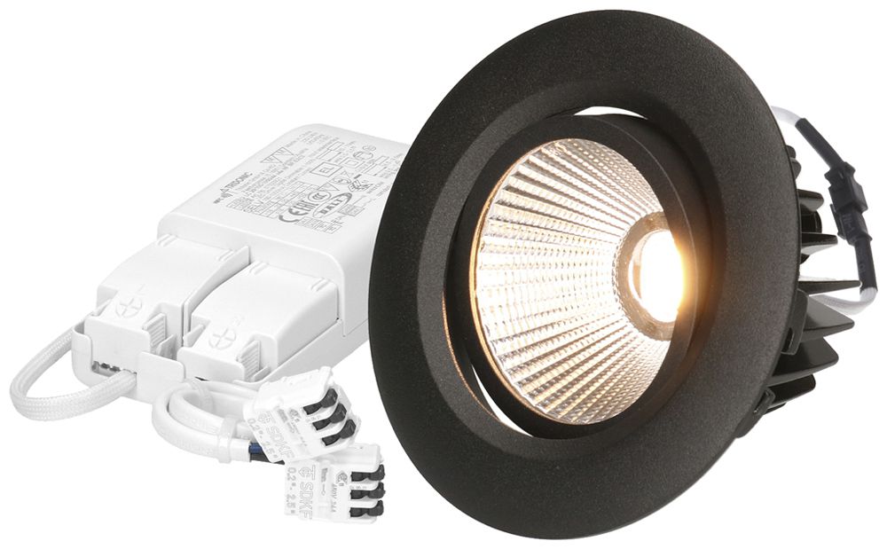 Spot LED INS MH AXO 10.5W 960lm 3000K IP44 MB REG DALI Ø100mm nero