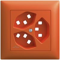 UP-Montageset Feller EDIZIOdue, für Steckdose 3×T23 1×getrennt, orange