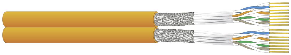 Datenkabel Dätwyler CU 7120 2×4P S/FTP, Kat.7A LSZH Dca 500m orange