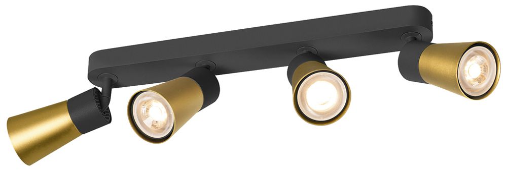 Spot SLV PURI 2.0 Cone CW GU10 4×6W REG 365×42×138mm nero/oro