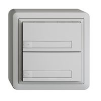 Poussoir KNX RGB AP EDUE, 250mW, a.LED RGB, a.papier, 2×poussoir, 1×touche, grc