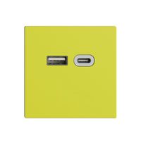 Steckdose USB 18W Typ A + Typ C Feller EDIZIOdue F 230V 3600mA lemon