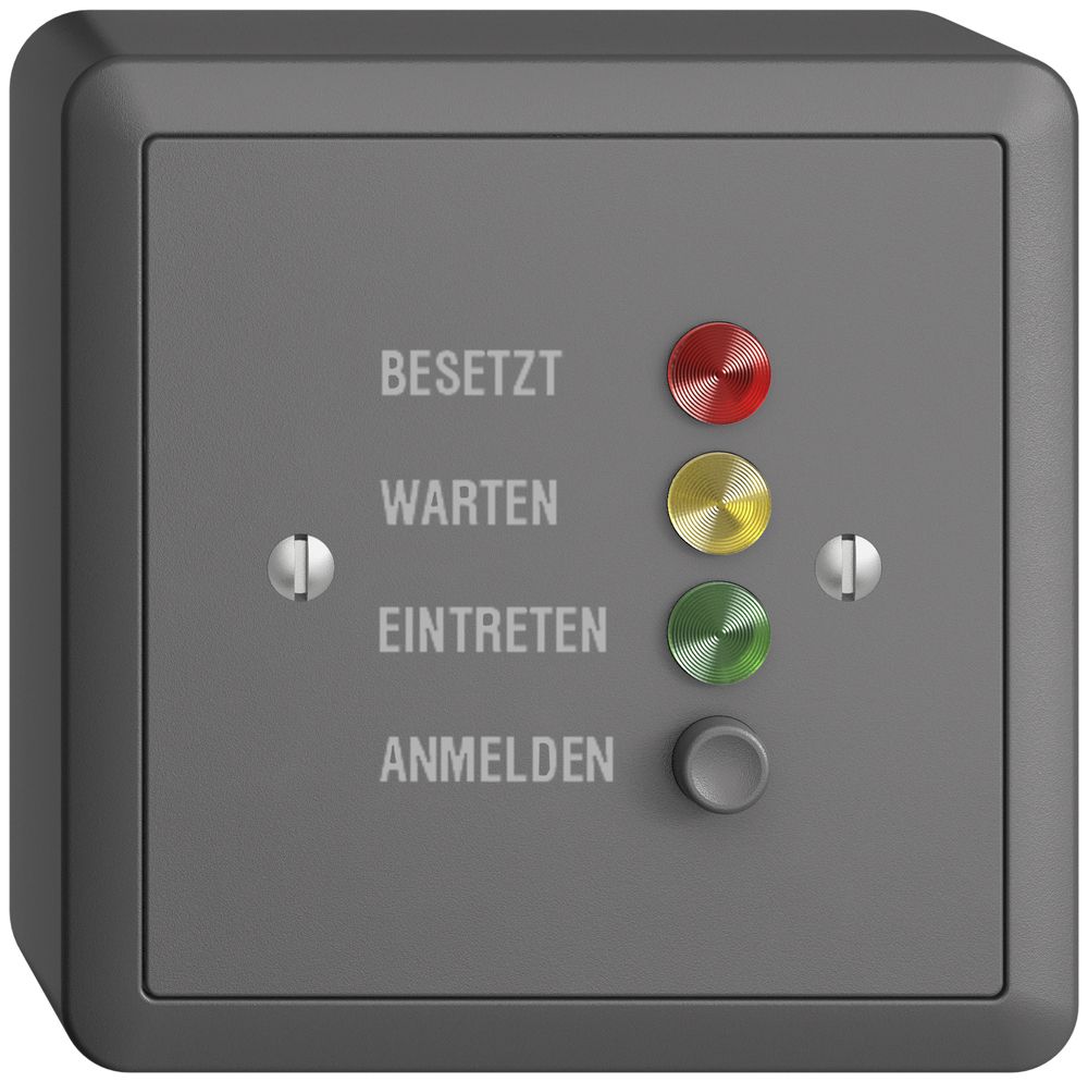 AP-Türstation für Rufleuchte deutsch, EDIZIOdue dunkelgrau