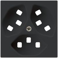 Frontplatte zu Steckdose Hager kallysto 3×T23 H schwarz