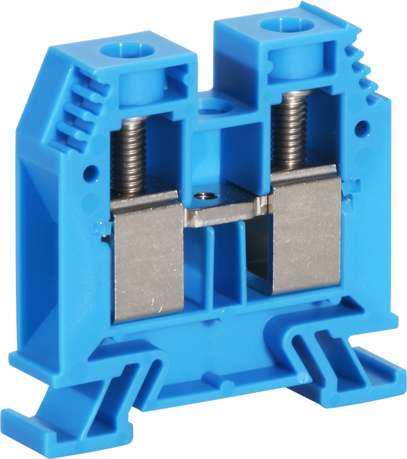 Borne de passage joignable Woertz 16…35mm² 125A 1000V vis 2×1 rail DIN 35mm bl