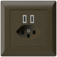 Prise de charge USB ENC Hager kallysto.line C-C 20W+T23 5V 92×92mm brun