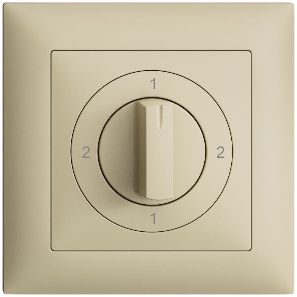Frontset EDIZIOdue 2-1-2-1 vanille 88×88mm für Drehschalter