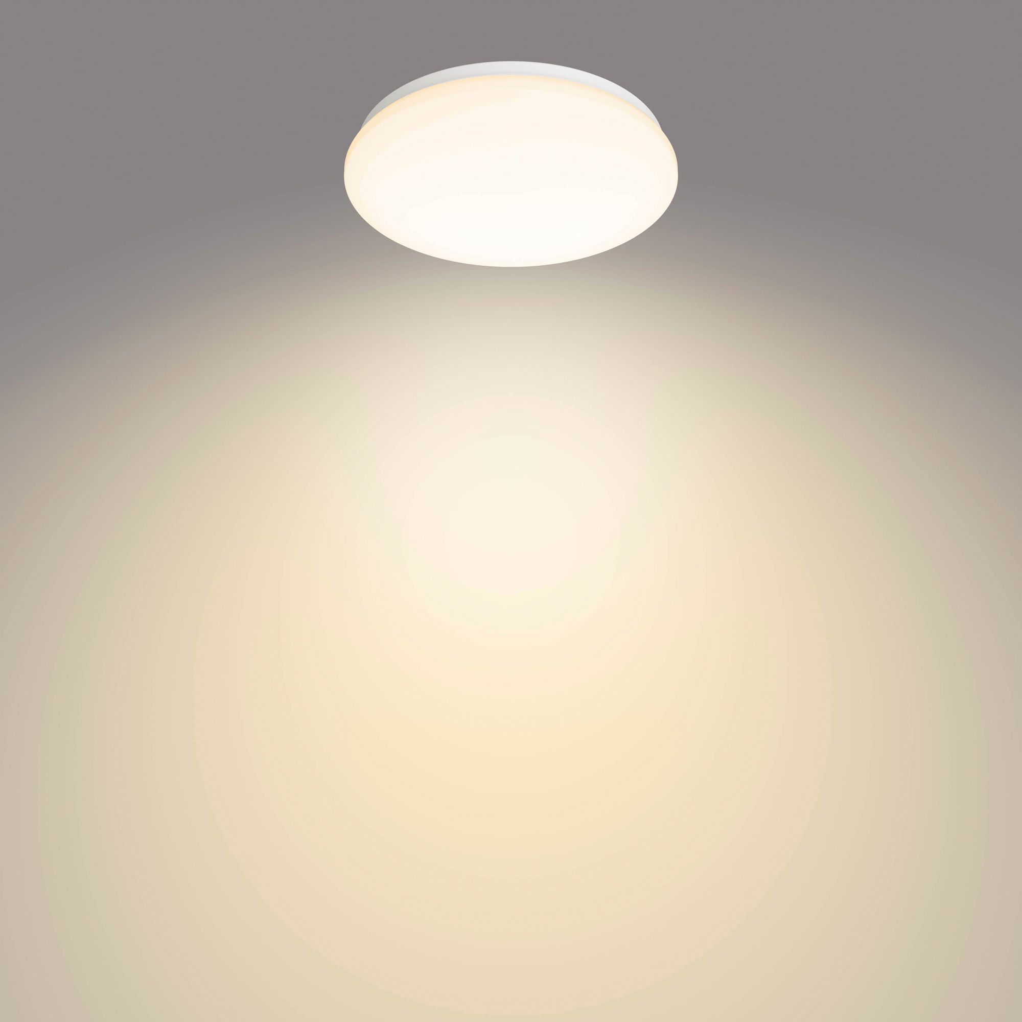 Plafonnier LED Philips Moire 6W 600lm 2700K Ø225mm blanc