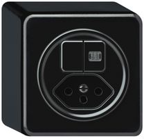 Combinaison AP origin sch 3+3 + 1×type 13 1×lumineux noir